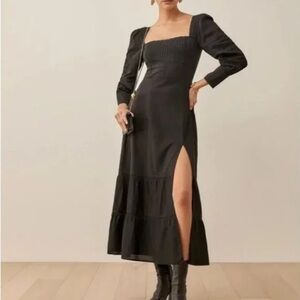 Reformation Dolan Dress - Maxi Black Size 2 B1602